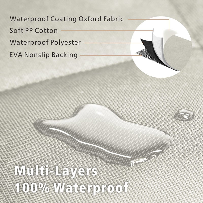 F-color SUV Cargo Liner for Dogs, Water Resistant Pet Cargo Cover Dog Seat Cover Mat for SUVs Sedans Vans with Bumper Flap Protector, Non-Slip, Large Size Universal Fit, Beige - Image 4